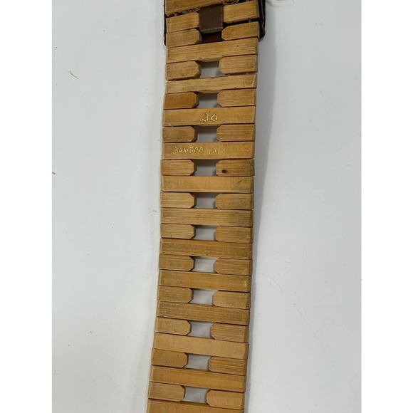 Vintage wooden bamboo leather buckle - Picture 4 of 6
